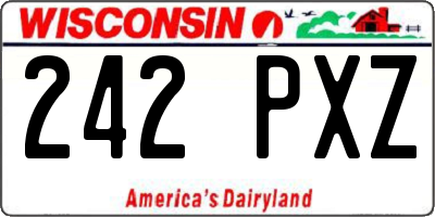 WI license plate 242PXZ