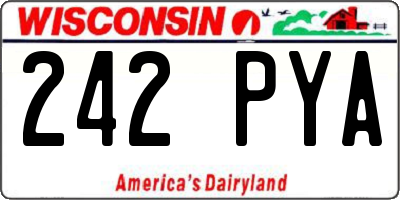 WI license plate 242PYA