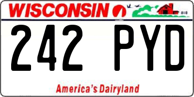 WI license plate 242PYD