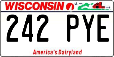WI license plate 242PYE