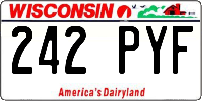 WI license plate 242PYF