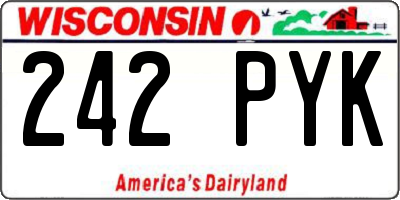 WI license plate 242PYK