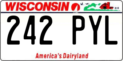 WI license plate 242PYL