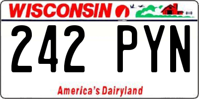 WI license plate 242PYN