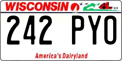 WI license plate 242PYO