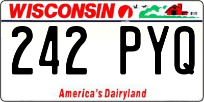 WI license plate 242PYQ