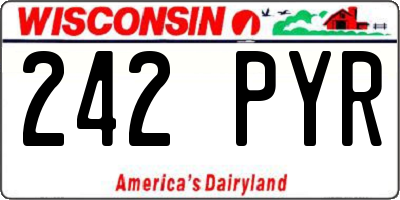 WI license plate 242PYR