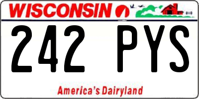 WI license plate 242PYS