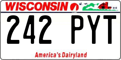WI license plate 242PYT