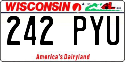 WI license plate 242PYU