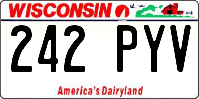 WI license plate 242PYV