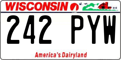 WI license plate 242PYW
