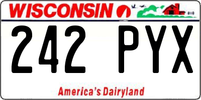 WI license plate 242PYX