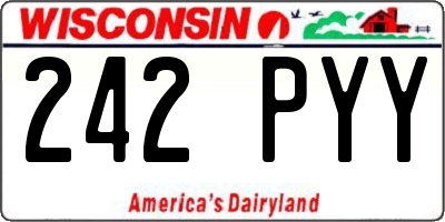 WI license plate 242PYY