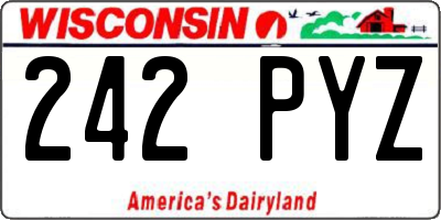 WI license plate 242PYZ