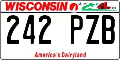WI license plate 242PZB