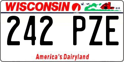 WI license plate 242PZE