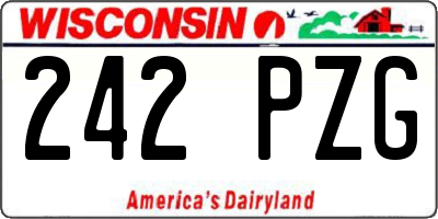 WI license plate 242PZG