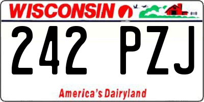 WI license plate 242PZJ
