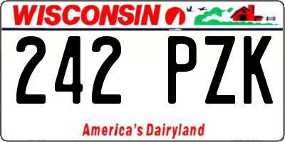 WI license plate 242PZK