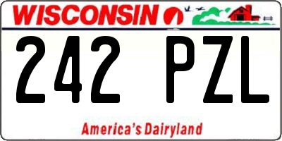 WI license plate 242PZL