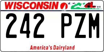 WI license plate 242PZM