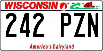WI license plate 242PZN