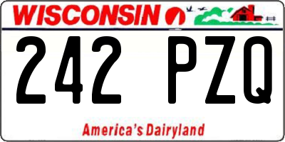 WI license plate 242PZQ