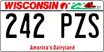 WI license plate 242PZS