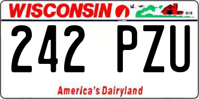 WI license plate 242PZU