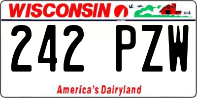 WI license plate 242PZW