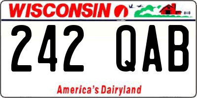 WI license plate 242QAB
