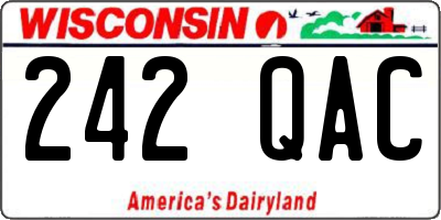 WI license plate 242QAC