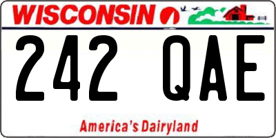 WI license plate 242QAE