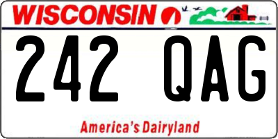 WI license plate 242QAG