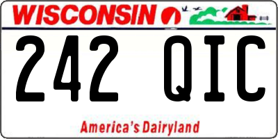 WI license plate 242QIC