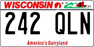 WI license plate 242QLN