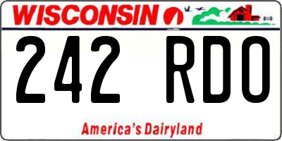 WI license plate 242RDO