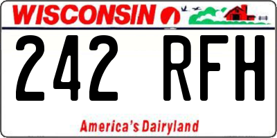 WI license plate 242RFH