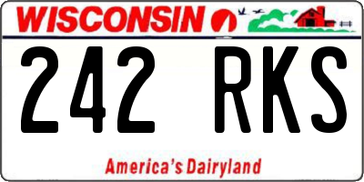 WI license plate 242RKS
