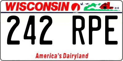 WI license plate 242RPE