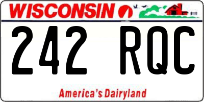 WI license plate 242RQC