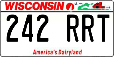 WI license plate 242RRT