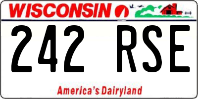WI license plate 242RSE