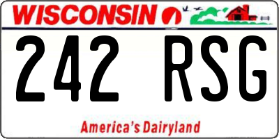 WI license plate 242RSG
