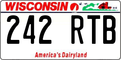 WI license plate 242RTB