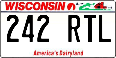 WI license plate 242RTL