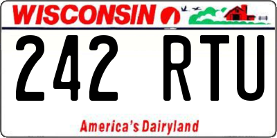 WI license plate 242RTU