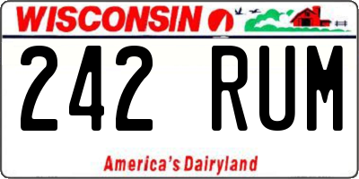 WI license plate 242RUM