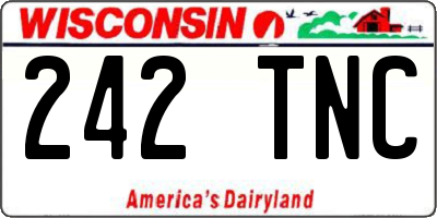 WI license plate 242TNC